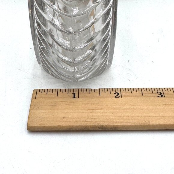 Vintage Glass Decanter With Ridged Design & Pointed Stopper For Spirits Or Decor - Picture 12 of 12